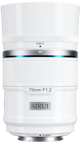 SIRUI Sniper 75mm Autofokus Objektiv F1.2 APS-C Telephoto Objektiv für A5 A6 A7 FX A9 ZV-E Series Camera (E Mount, White)
