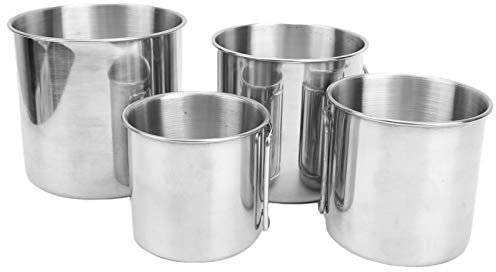 Cyllde Juego de vasos plegables de acero inoxidable para barbacoa, escalada y camping.
