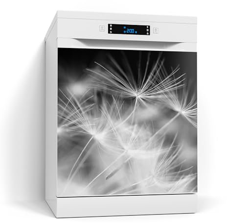 DEQORI Magnetfolie für Spülmaschine 60x60 cm | Motiv Pusteblumenflug | dekorative Magnetmatte Geschirrspüler Schutz | Magnet Deko-Folie selbstklebend, magnetisch & wasserabweisend