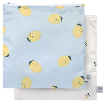 LÄSSIG Borsa portaoggetti riutilizzabile Borsa per spuntini 2 pezzi/Snack Bag Happy Fruits Lemon