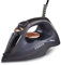 GEEPAS Steam Iron | Clothes Dry & Steam Press | 40s Fast Heat-Up, Vertical Steaming | Ceramic Soleplate & Adjustable Temperature| 220ml Water Tank with 0.8g/Steam Output | 2 Year Warranty 2400W Black
