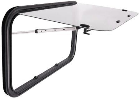 Caravan - Finestra laterale, 90 x 55 cm, con tenda avvolgibile integrata, finestra esterna con spinta per roulotte, furgone, camper