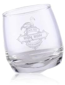 Ron Ron Verre à rhum de qualité supérieure - Édition limitée avec motif flamant rose - 270 ml - Verre gravé au laser - Passe au lave-vaisselle - Pour rhum, whisky et cocktails - 88 mm de hauteur