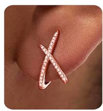 MUMREUES Ohrringe Rosegold Creolen 14K Vergoldet Statement Ohrringe Damen Stecker Hypoallergen Wasserfest Minimalist Schmuck Geschenke