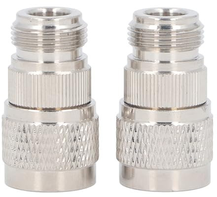 N-HF-Adapter Vom Typ Gold Plattiert N Weiblich zu N Männlicher Stecker, 0-6GHz 50 Ohm Koaxialadapter, Hohe Temperaturptfe-Isolierung für Antenne, Kabel, Router (2-Pack, Reiner