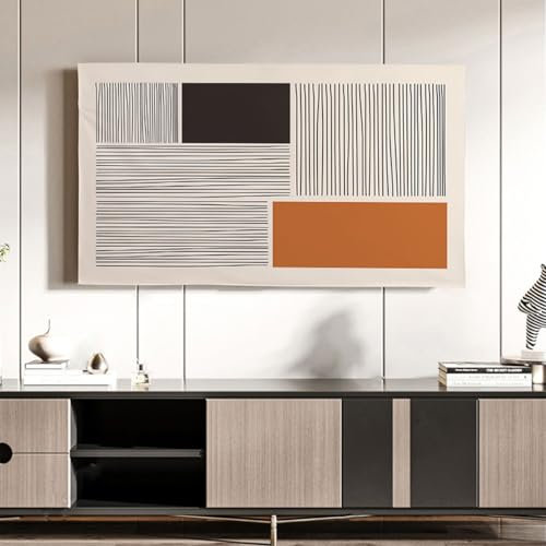 BCJMKDX tv Bildschirm Schutz. Geometrische Muster-Kunst-TV-Abdeckung, LED-LCD-Wand-TV-Abdeckung for den Innen- und Außenbereich, wasserdichte und Sonnenschutz-Display-Schutzabdeckung(A,47in)
