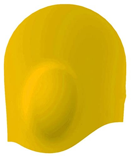 ETZRYSYB Gorro de natación de silicona impermeable para hombres y mujeres, gorro de natación largo para piscina (amarillo)