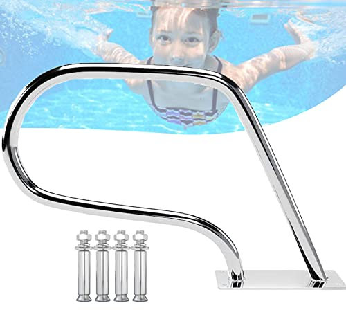 Corrimano di sicurezza per piscina, corrimano per scale, portata nominale 113,4 kg, corrimano con viti, 58,4 x 81,3 cm