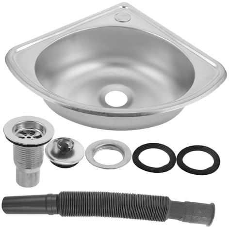 Garneck Waschbecken Für Wohnmobil Edelstahl-einzelbeckenspüle Wandmontiertes Dreieckwaschbecken Küchenbecken Kleines Eckwaschbecken Für Küche Badezimmer Toilette