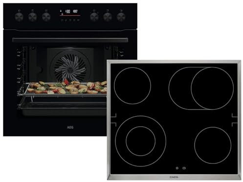 AEG AH52B Set Pyrolyse Herd OU5PE40AK + Glaskeramikkochfeld HE604060XB