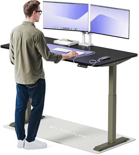 Desktronic HomeOne Standing Desk – 160 X 80 Cm Height Adjustable Desk With Dual Motor, Touchscreen Controller, Usb/usb-c Ports, And 3 Memory Presets – Modern Office Desk For Home Or Work
