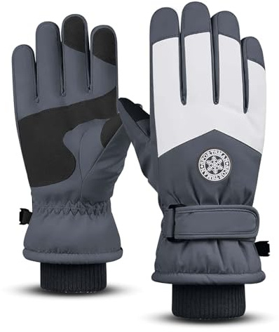 Zimoer Warme Winterhandschuhe Damen Herren, Kältebeständig Winter Skihandschuhe Touchscreen Skihandschuhe, Stylisch & Funktional Fahrradhandschuhe, für Wandern Motorrad Reiten Laufen Snowboard