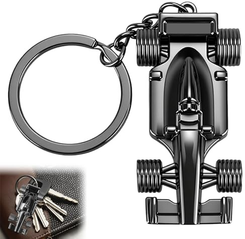 EZVEZS Porte-clés de voiture, porte-clés F1, porte-clés de voiture de course, porte-clés de voiture de course, porte-clés en métal, accessoire de clé de voiture, cadeau pour les fans de course