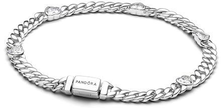 PANDORA Damen-Silberarmband Zirkonia Herz 594226C01
