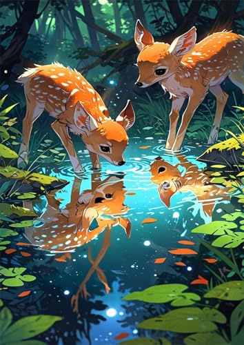 Puzzle 150 Teile Niedliches Tier REH 35x25 cm, Puzzles für Erwachsene, Impossible Hard Schwierige Herausfordernde, Puzzles für Erwachsene 150 Teile