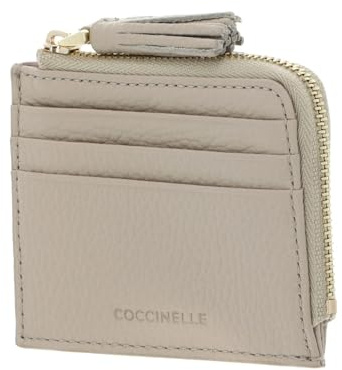 Coccinelle Leder Kartenetui Tassel Credit Card Holder Sandshell beige