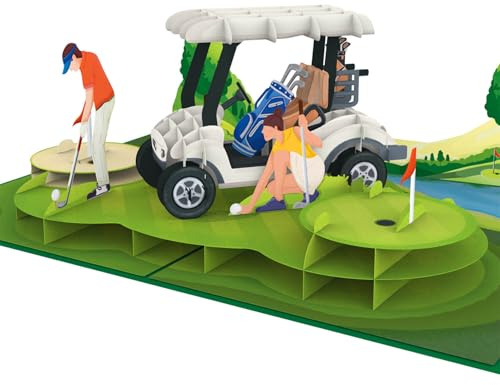 papercrush Pop-Up Karte Golf, 3D Geburtstagskarte & Gutscheinkarte für Ihn | Golfkarte für Geldgeschenk für Golfer & Golferin, Besondere Geschenkkarte für Golfspieler, Lustiges Golfgeschenk für Männer