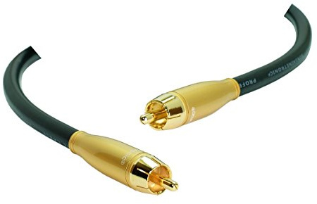 2,5m SunshineTronic Premium Subwoofer Kabel | Audio Cinchkabel Mono | 4-Fach-Abschirmung | massiver Stecker | Gold-pro2.5