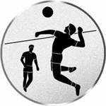 S.B.J - Sportland Pokal/Medaille Emblem, Motiv Faustball, Durchmesser 50 mm, Silber