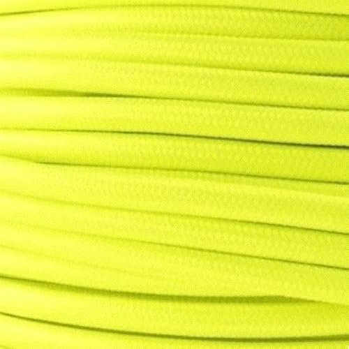 Neon GelbTextilkabel, Stoffkabel, Lampen Kabel, 3-adrig, 3x0,75