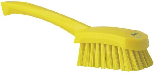 Vikan 41927 Stiff Washing / Scrubbing Hand Brush, Short Handle, 270mm (Orange)