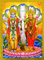 Crafts of India Lord Vishnu Ji with Lakshmi Poster/Reprint Hindu God Picture with Golden Foil (Unframed : Size 5X7 inches)
