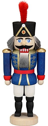 Seiffener Volkskunst Nussknacker Husar 15 cm Hoch Original Erzgebirge (blau)