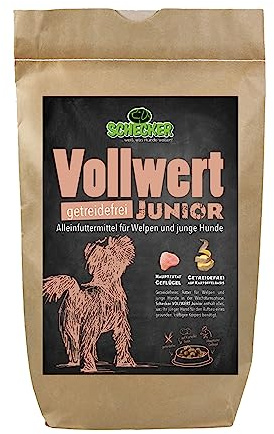 Schecker Trockenfutter mit Geflügel - Hundefutter VOLLWERT Junior - Welpe - getreidefrei - 6 kg