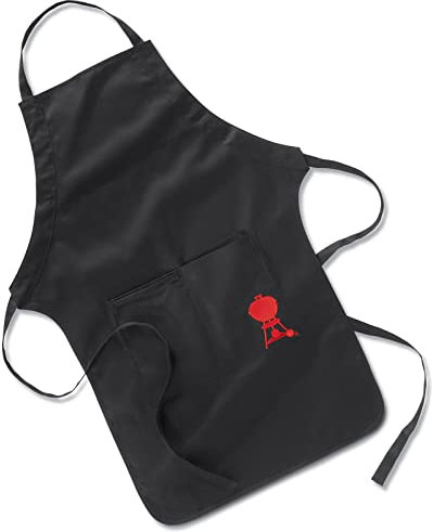 Weber Grillschürze mit Stickerei 6533 schwarz Grillschürze mit großen Taschen für Utensilien