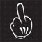 speedwerk-motorwear - Fuck you - Mickey Hand - Sticker, Schwarz, Folie, Cartoon, Mickey Mouse, Wand, Auto, Wiederverwendbar, Waschbar