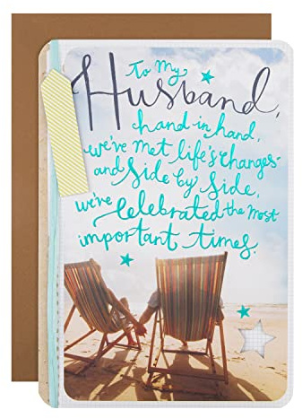 Hallmark Birthday Card for Husband - Contemporary Text Based Die Cut Design