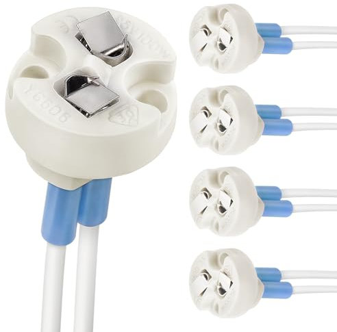 DiCUNO 5P MR16 GU5.3/G4 Keramik Fassung mit 15CM Kabel, 12-250V, Bi-Pin Base für Halogen/LED-Lampe