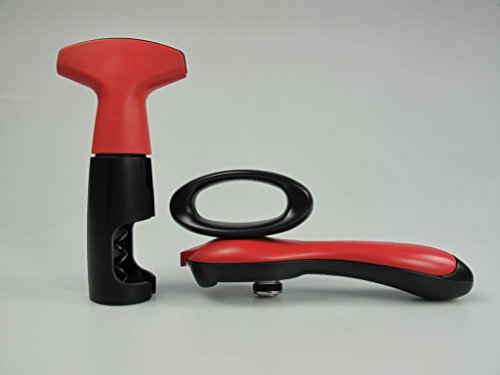 TUPPERWARE Küchenhelfer Öffner Dosenöffner D159 schwarz-rot+ D144 Flaschengeist P 22796