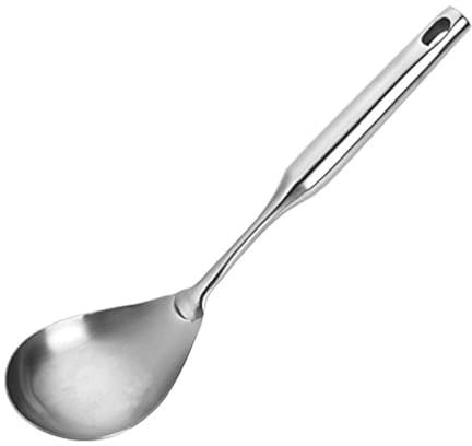 TBWHL Cucchiaio da portata grande in acciaio inox spazzolato di alta qualità, 32,5 cm, impugnatura ergonomica, argento