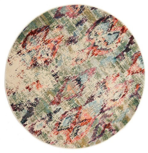 RugVista, Mora Vintage, Teppich, Mittelflor, ∅ 150 cm, Rund, Modern, Oeko-Tex Standard 100, Polypropylene, Flur, Schlafzimmer, Küche, Wohnzimmer, Schwarz/Grau, Grau