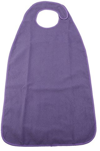 Erwachsenen-Lätzchen, wasserfest, waschbar, Essensschutz, Schürze, Lebensmittelschutz, Frottee, mit für Erwachsene ältere Menschen (lila)