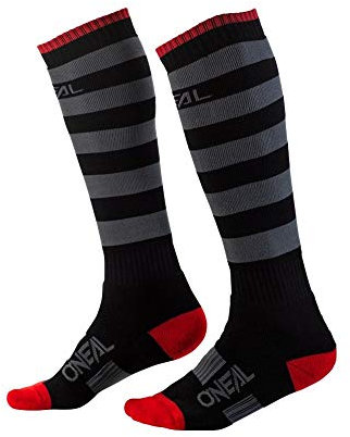 O'NEAL | Mountainbike Motocross Socken | MTB Downhill Freeride | Schweißabsorbierend, Verstärkter Fersen & Sohlenbereich | Pro MX Scramler | Unisex | Erwachsene | Schwarz Grau Rot | One Size
