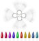 200pcs Clear Stiletto Nail Swatches Sticks Fan-shaped Nail, Gel Nail Polish Display Board Detachable Practice Sticks Wheel with Ring Holder