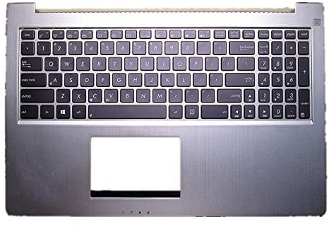 fqparts Replacement Laptop Upper Case Cover C Shell & Keyboard For ASUS ZENBOOK UX51 UX51VZ Silver US English Layout Small Enter Key Layout