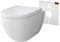 Alpenberger Spülrandloses Hänge WC mit Bidet Funktion | Taharet WC mit Nano & Toilettendeckel mit Absenkautomatik | Keramik Toilette Kloschüssel + Schallschutz | Passend zu Geberit