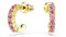 Swarovski Pendientes de aro Mini Hoop, Talla redonda, Rosas, Baño tono oro