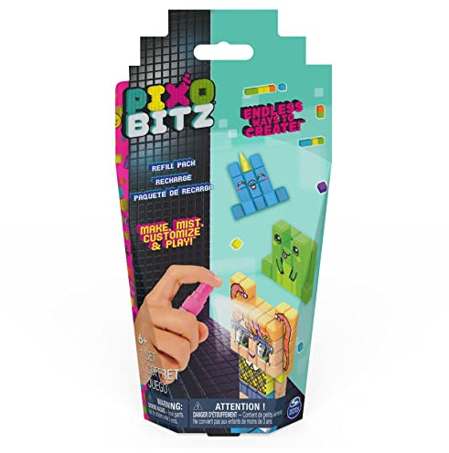 Pixobitz, Nachfüllpaket mit 270 durch Wasser klebenden Perlen, Dekos und Zubehörteilen, Kinderspielzeug zum Basteln