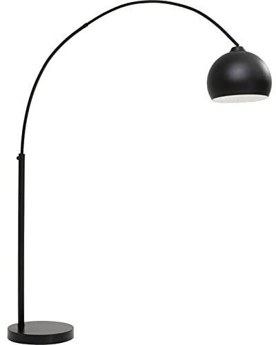Kare Design Stehleuchte Lounge Small Deal Eco, Schwarz, Bogenlampe, Stehlampe, Stahlgestell, Stahl Schirm, höhenverstellbar, kein Leuchtmittel inklusive, 175x39x163 cm (H/B/T)
