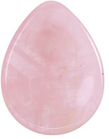 KYEYGWO Rosenquarz Tropfenform Kristall Sorgen Stein für Handschmeichler Dekompression, Wassertropfen Daumenstein Pocket Palmenstein Chakra Taschensteine Worry Stone für Reiki Heilung, Stress Abbauen