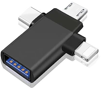 OTG Adapter USB c,3 in 1 Typ C Lightning Micro USB 3.0 OTG-Adapterkonverter, Der OTG-Konverter eignet Sich für Media-TV-Sticks, Telefone oder -Tablets Kompatibel mit Lightning