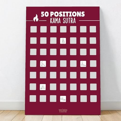 100 idées à gratter - Kamasutra 50 Positionen Rubbelposter - Wandbild - Schlafzimmer