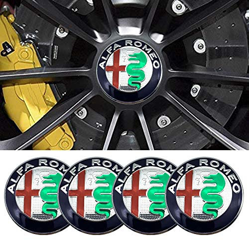 4pcs 56MM 2,2 ' 'Auto-Logo-Aufkleber mit Räderabdeckung mit zentraler Abdeckung ABS-Material (fit Alf Silber)