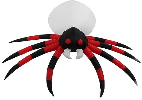 Topiky 7,9 Fuß Große Aufblasbare Halloween Spinne, Aufblasbare Spinne für Halloween Dekoration mit LED Licht, Einfach zu Installierende Rasen Schlauchboote für die Halloween Dekoration