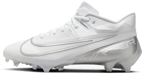 Nike Vapor Edge Elite 360 2 Men's Football Cleats (DA5457-101,White/Metallic Silver-Pure Platinum) Size 13