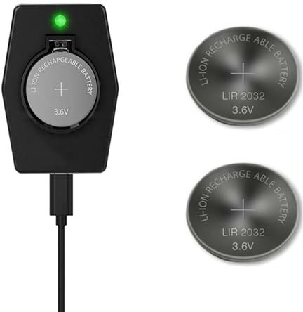 BenjiPower - Chargeur de Pile Plate Bouton Rechargeable (Batterie) pour LIR2016 LIR2025 LIR2032 (remplace CR2032 CR2025 CR2016) USB Type C (Chargeur avec 2 LIR2032)